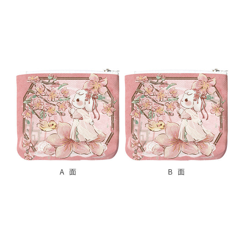Peach Blossom Canvas Coin Purse