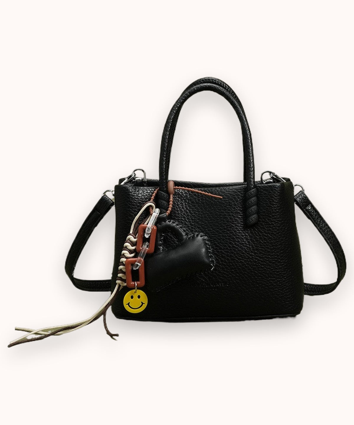 Mini tote in pelle martellata Petal
