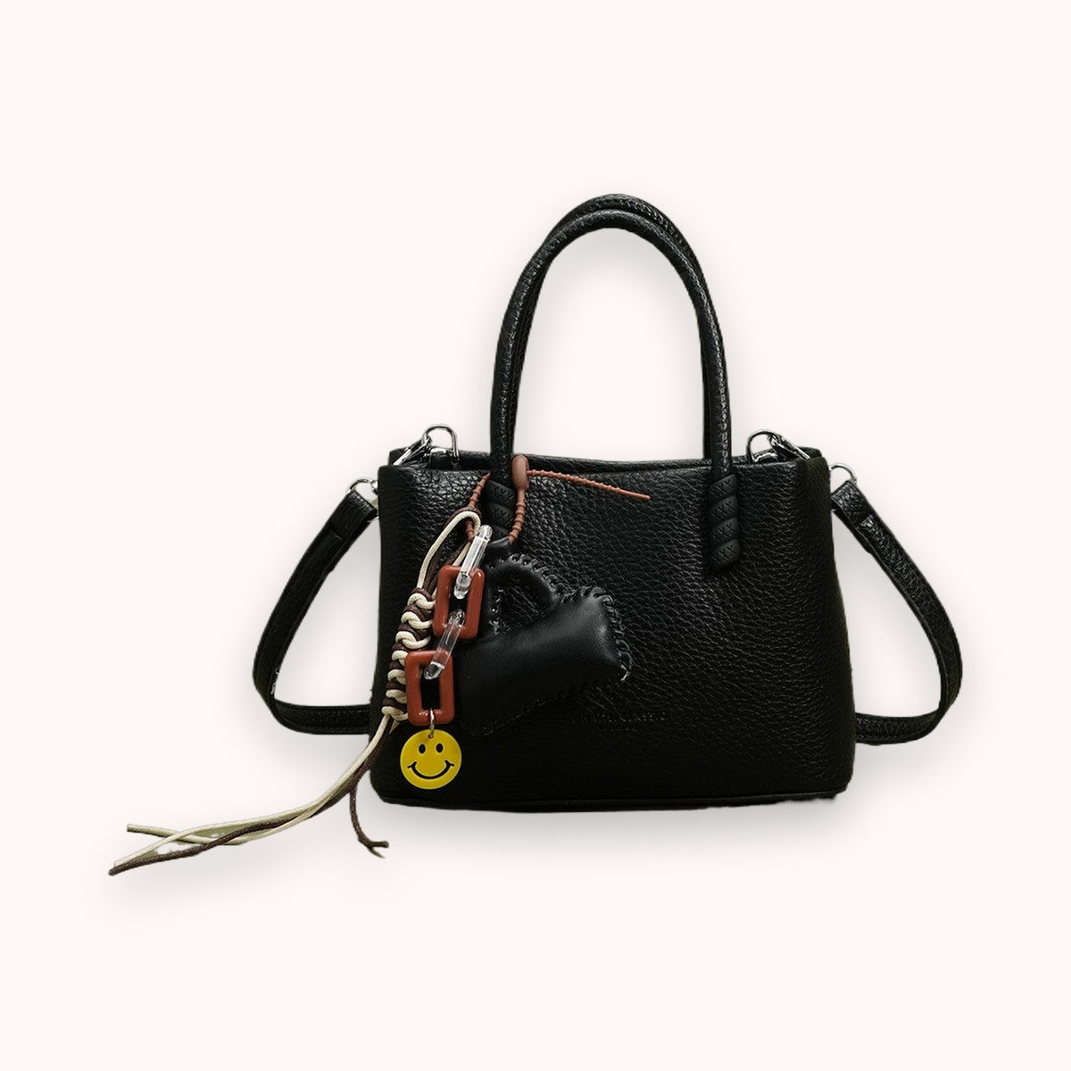 Minibolso tote de piel granulada Petal