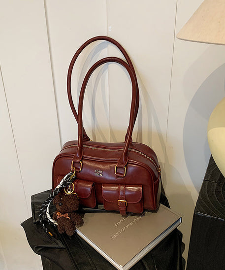Bolso de hombro de piel lisa Toffee