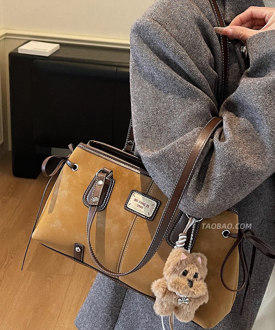 Camden Vintage Contrast-Stitch Tote Bag
