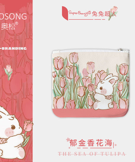 Tulip Field Canvas Coin Purse