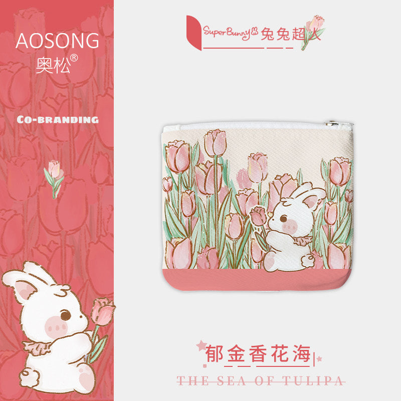 Tulip Field Canvas Coin Purse