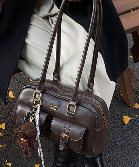 Bolso de hombro de piel lisa Toffee