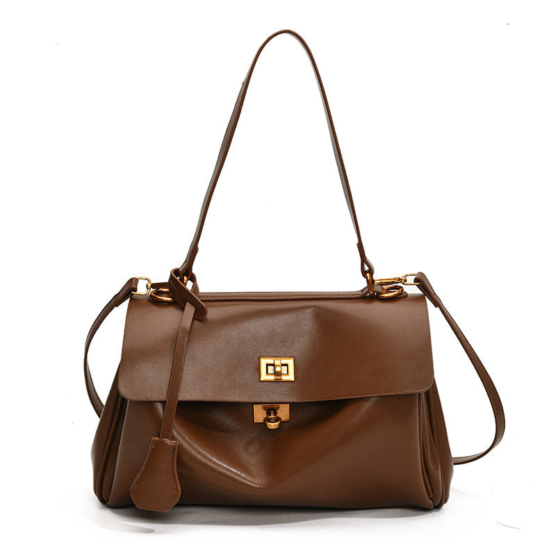 Audrey Vintage Turn-Lock Satchel Bag