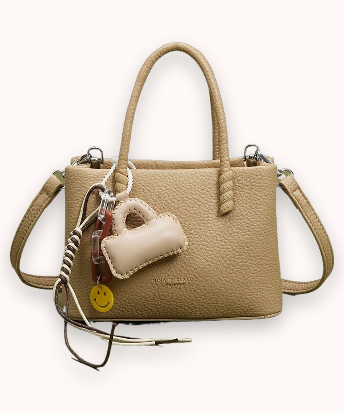 Mini tote in pelle martellata Petal