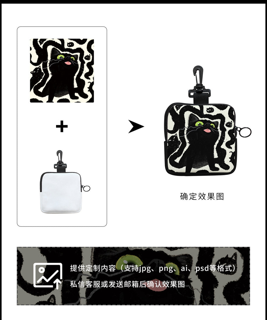 Little Black Canvas Card Wallet