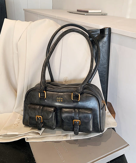 Bolso de hombro de piel lisa Toffee