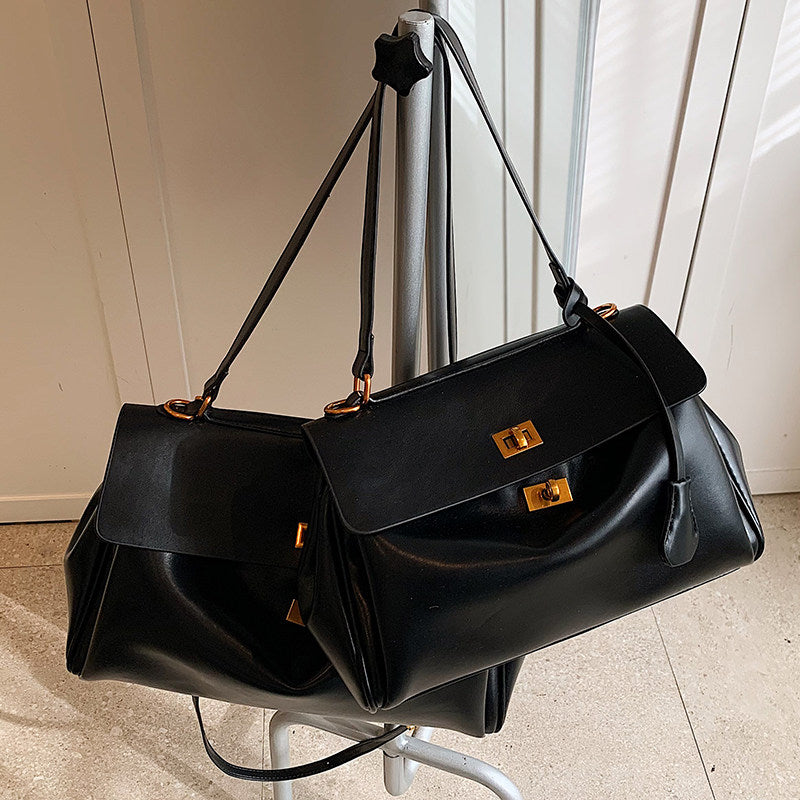 Audrey Vintage Turn-Lock Satchel Bag