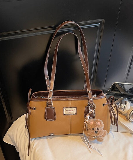 Camden Vintage Contrast-Stitch Tote Bag