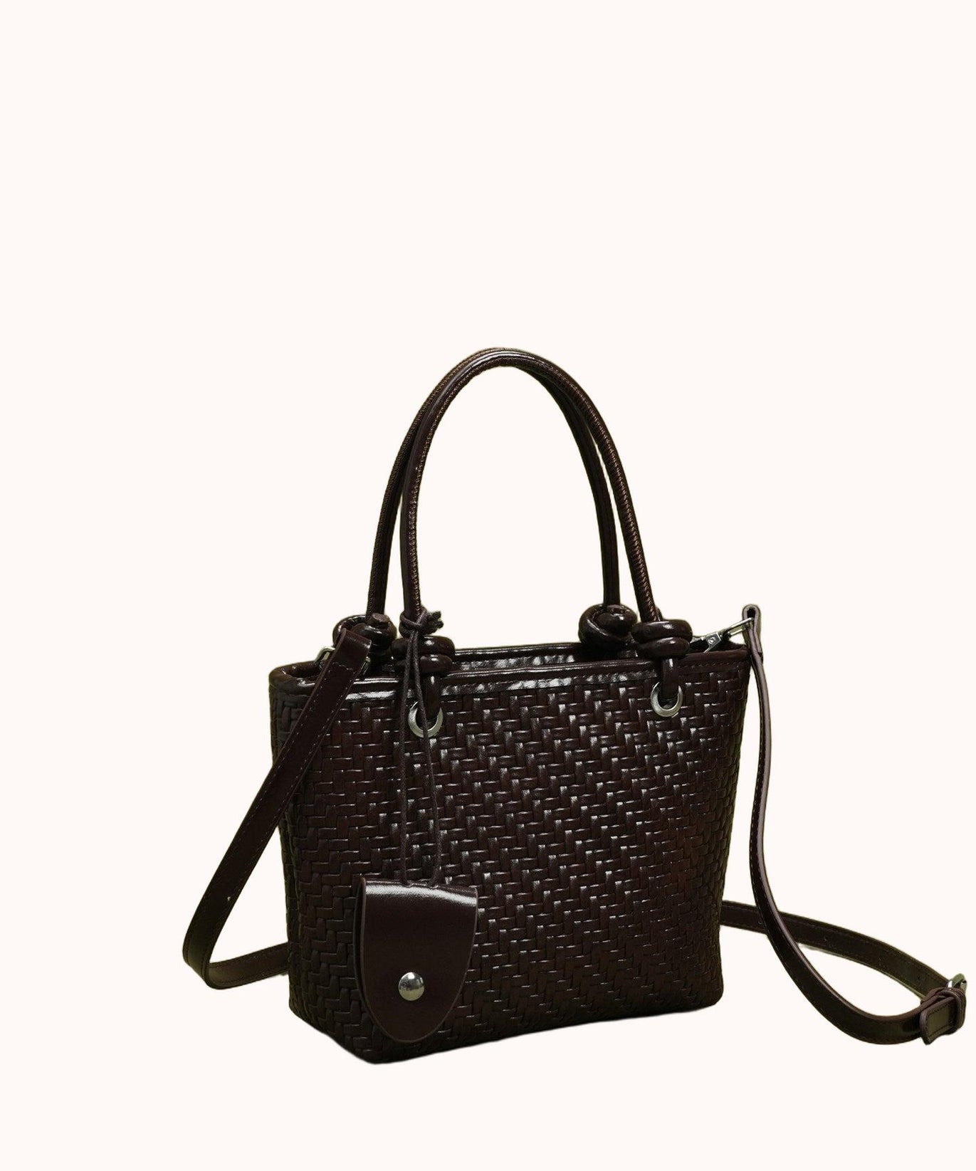 Cobble Woven Top-Handle Bag