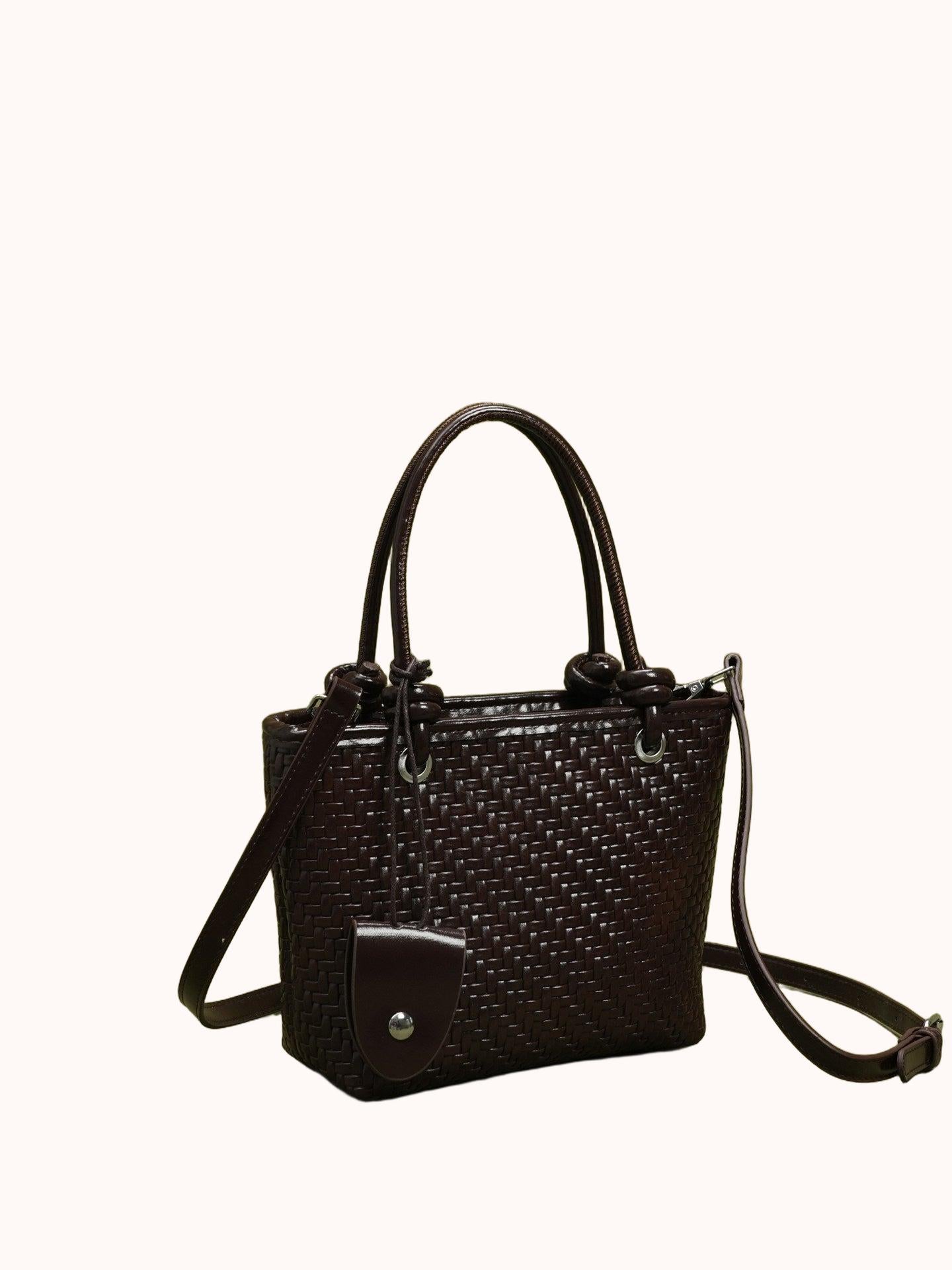 Cobble Woven Top-Handle Bag