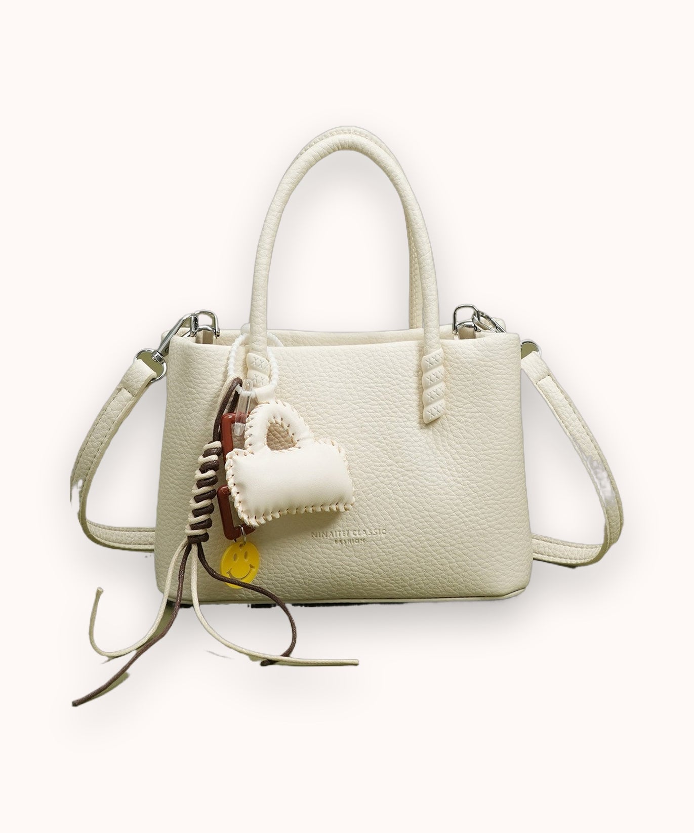 Mini tote in pelle martellata Petal