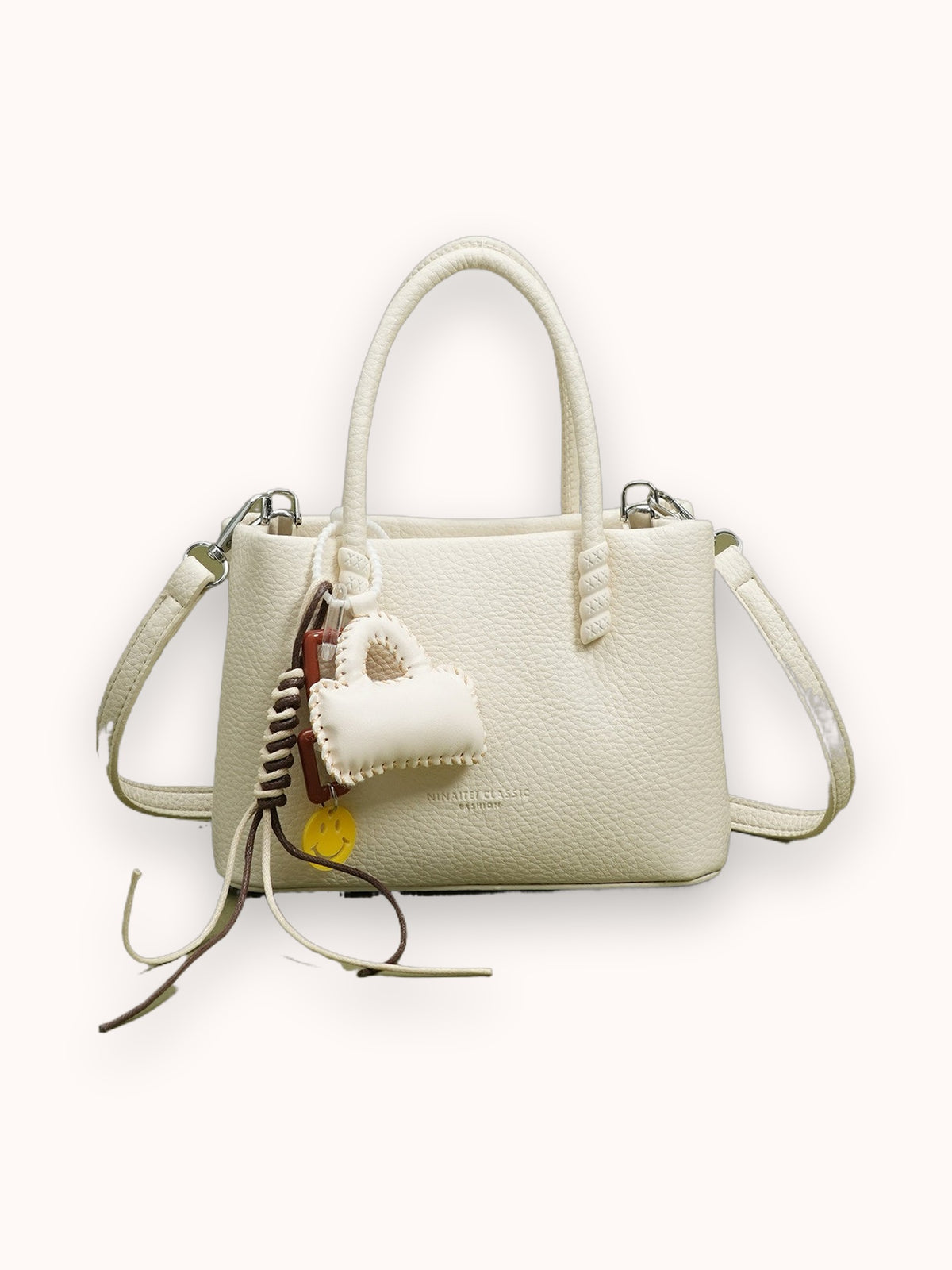 Mini tote in pelle martellata Petal