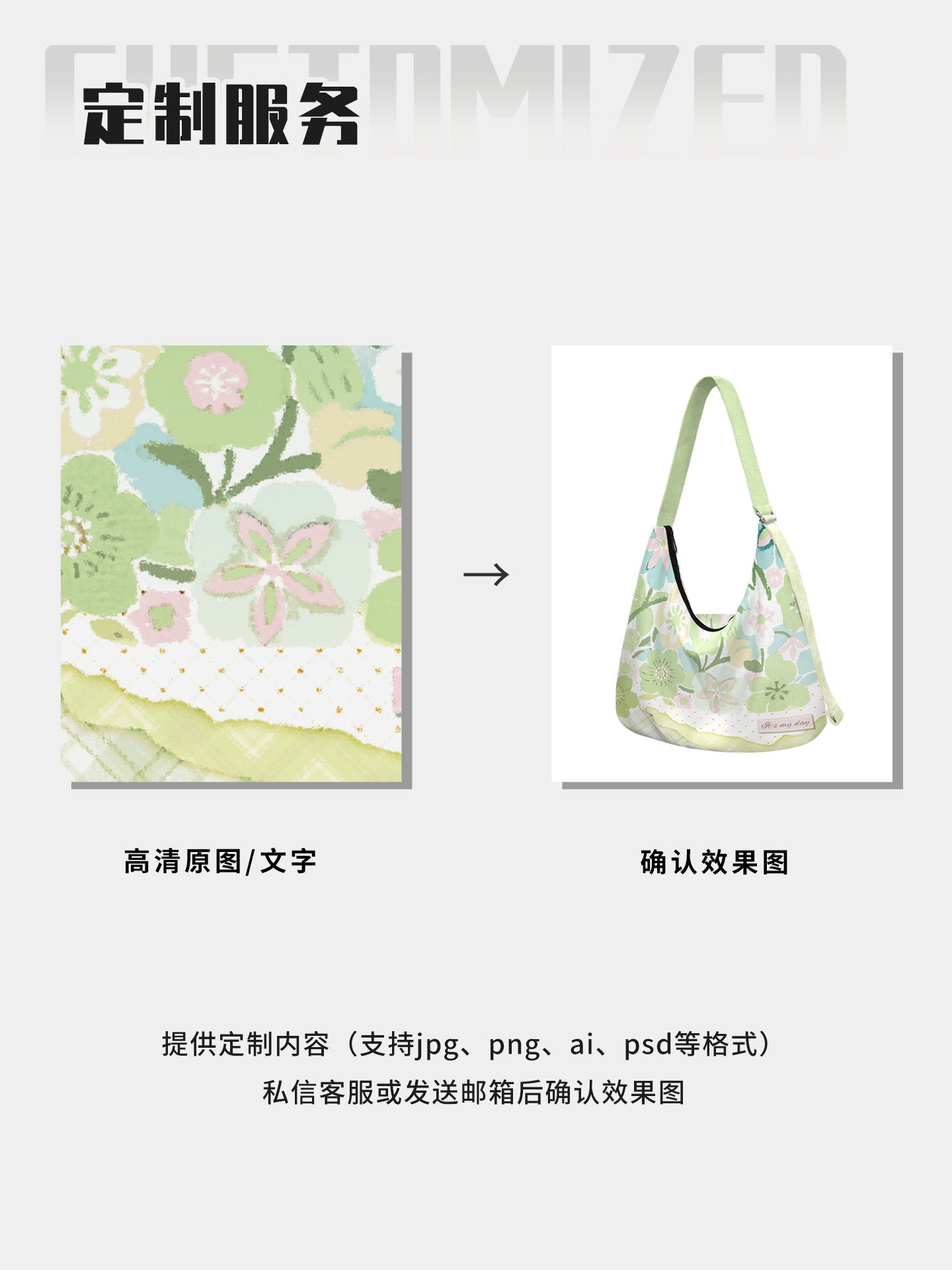 Lime Blossom Canvas Crossbody Bag
