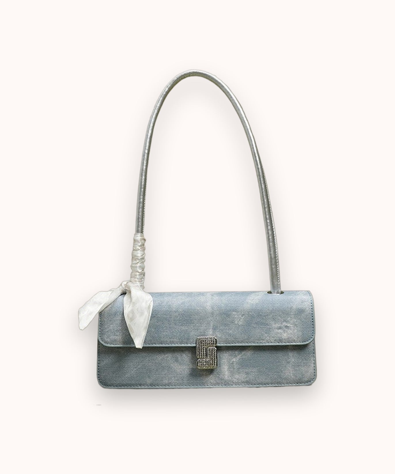 Borsa a spalla in velluto Ribbon