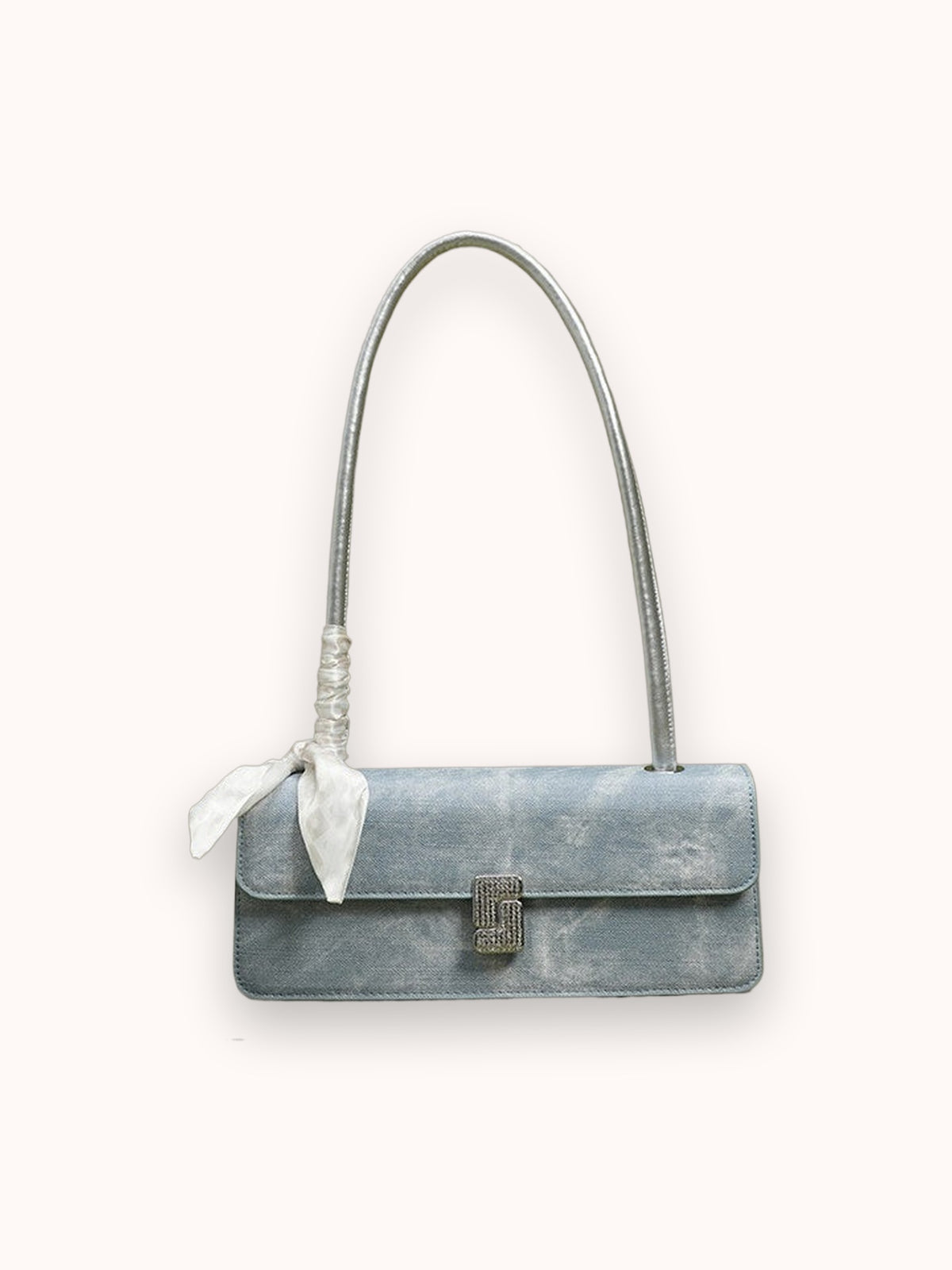 Borsa a spalla in velluto Ribbon