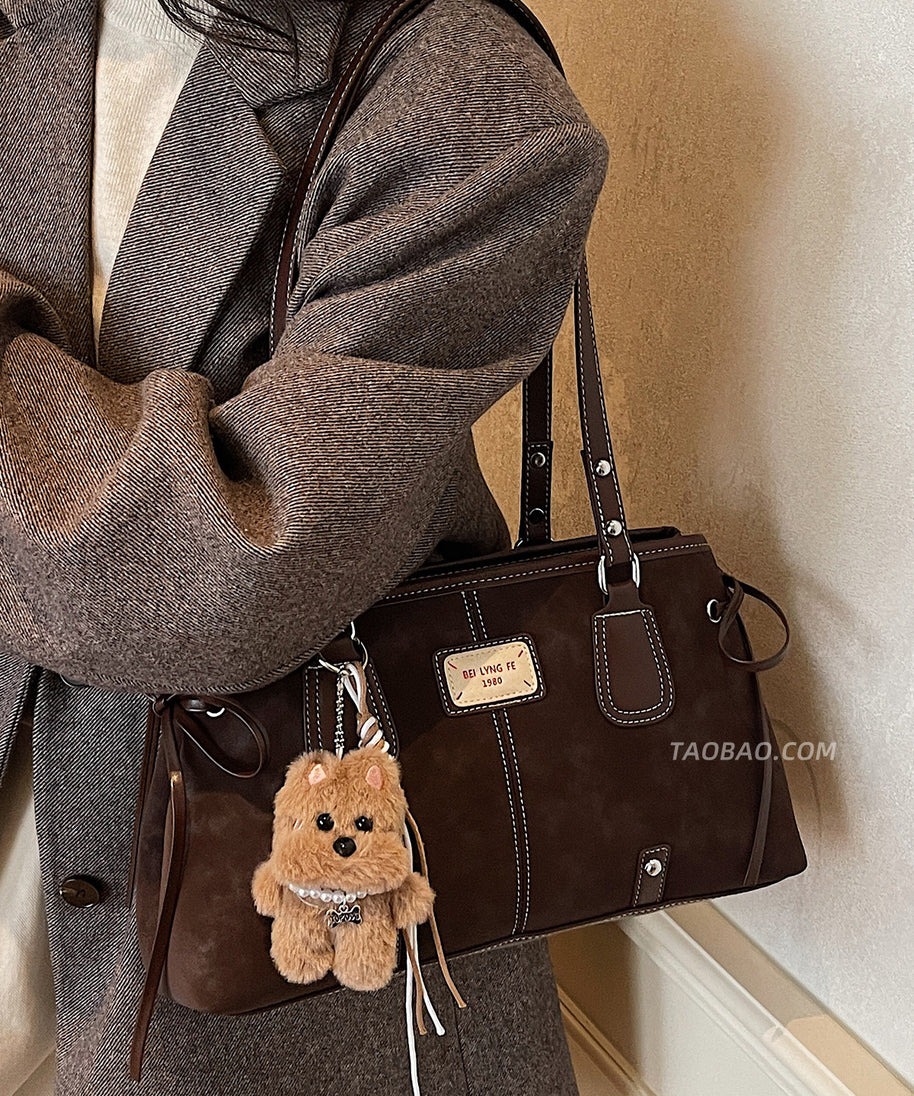 Camden Vintage Contrast-Stitch Tote Bag