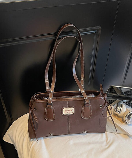 Camden Vintage Contrast-Stitch Tote Bag