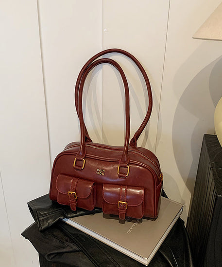 Bolso de hombro de piel lisa Toffee