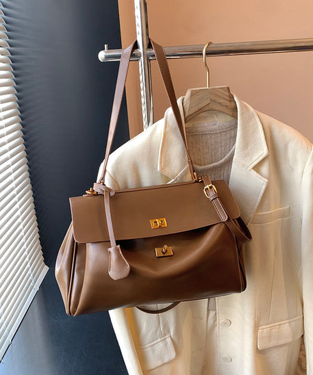 Audrey Vintage Turn-Lock Satchel Bag