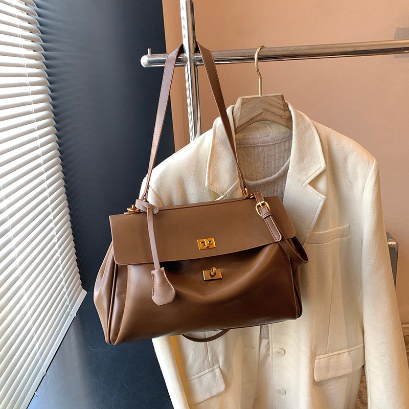 Audrey Vintage Turn-Lock Satchel Bag