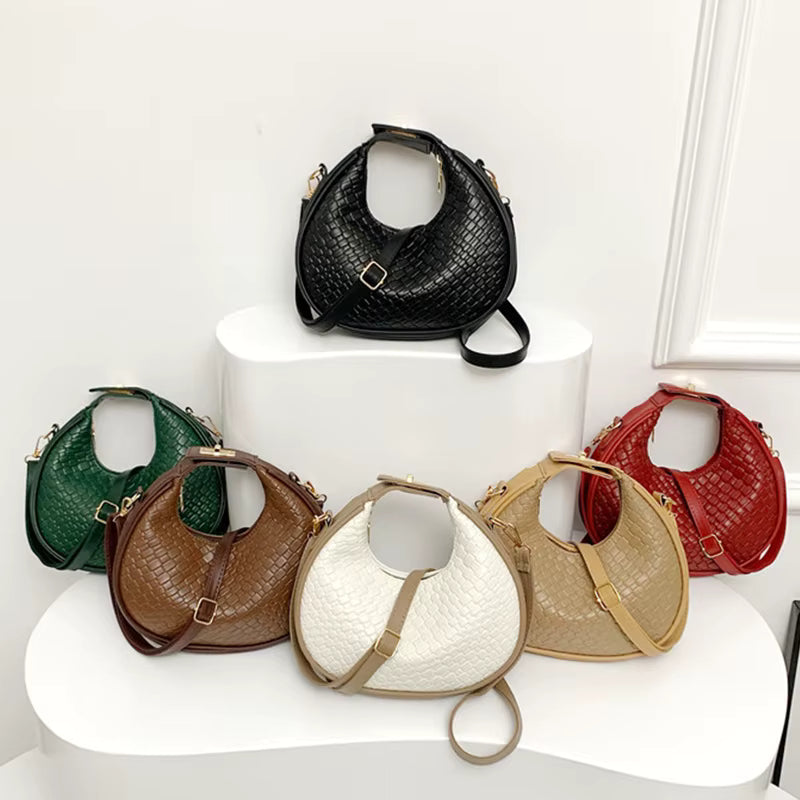 Sac à anse tressé couleur palourde