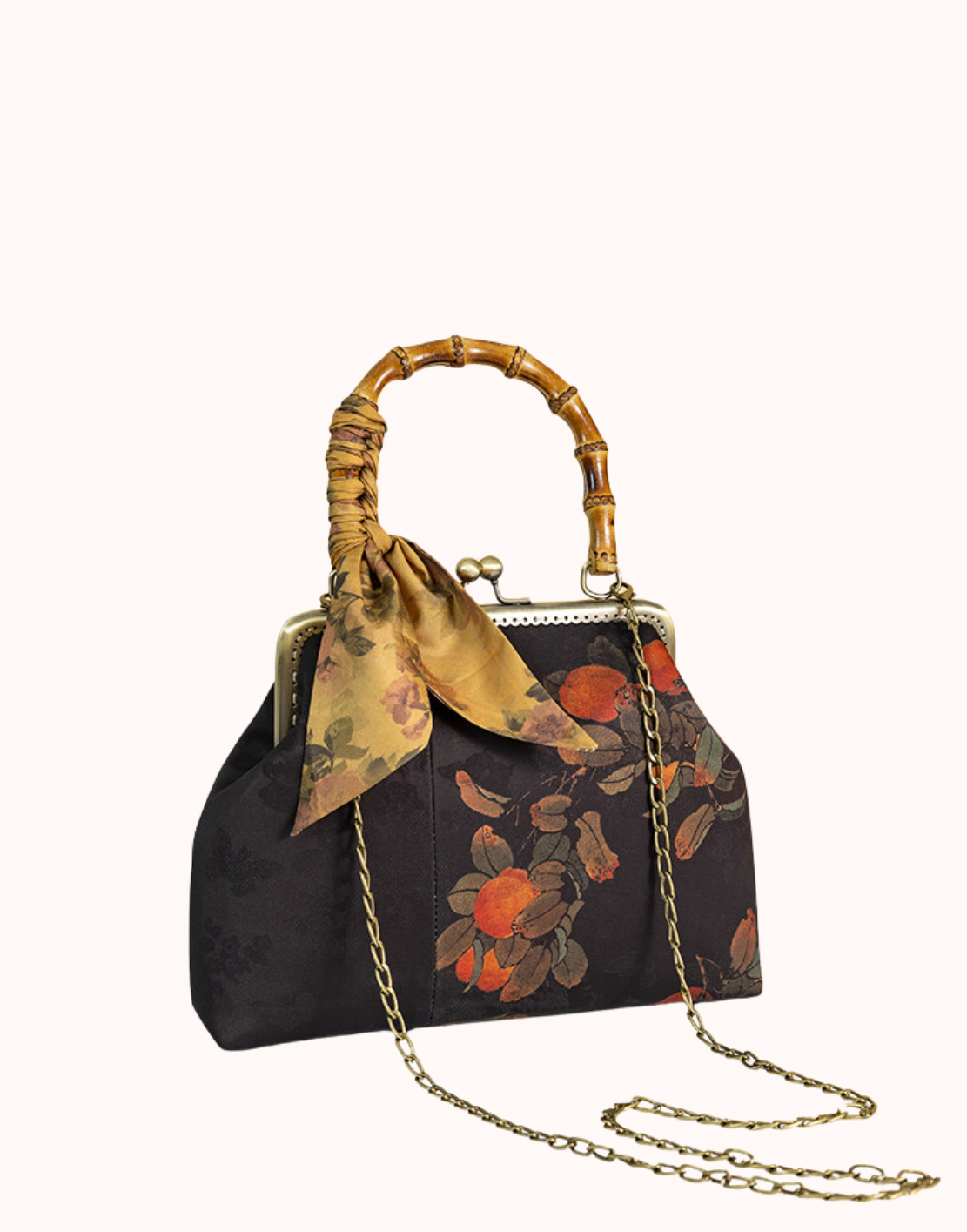 Borsa con manico superiore in jacquard Persimmon
