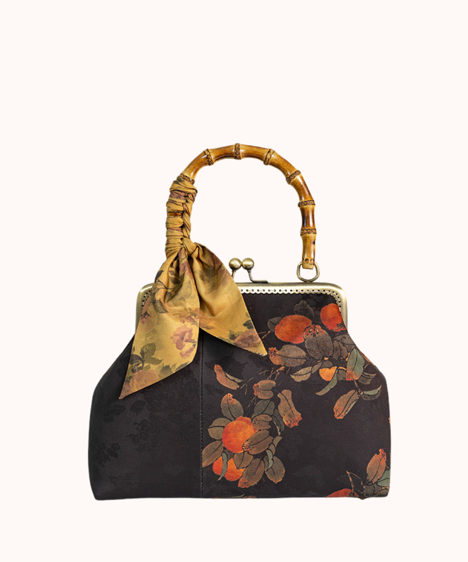 Borsa con manico superiore in jacquard Persimmon