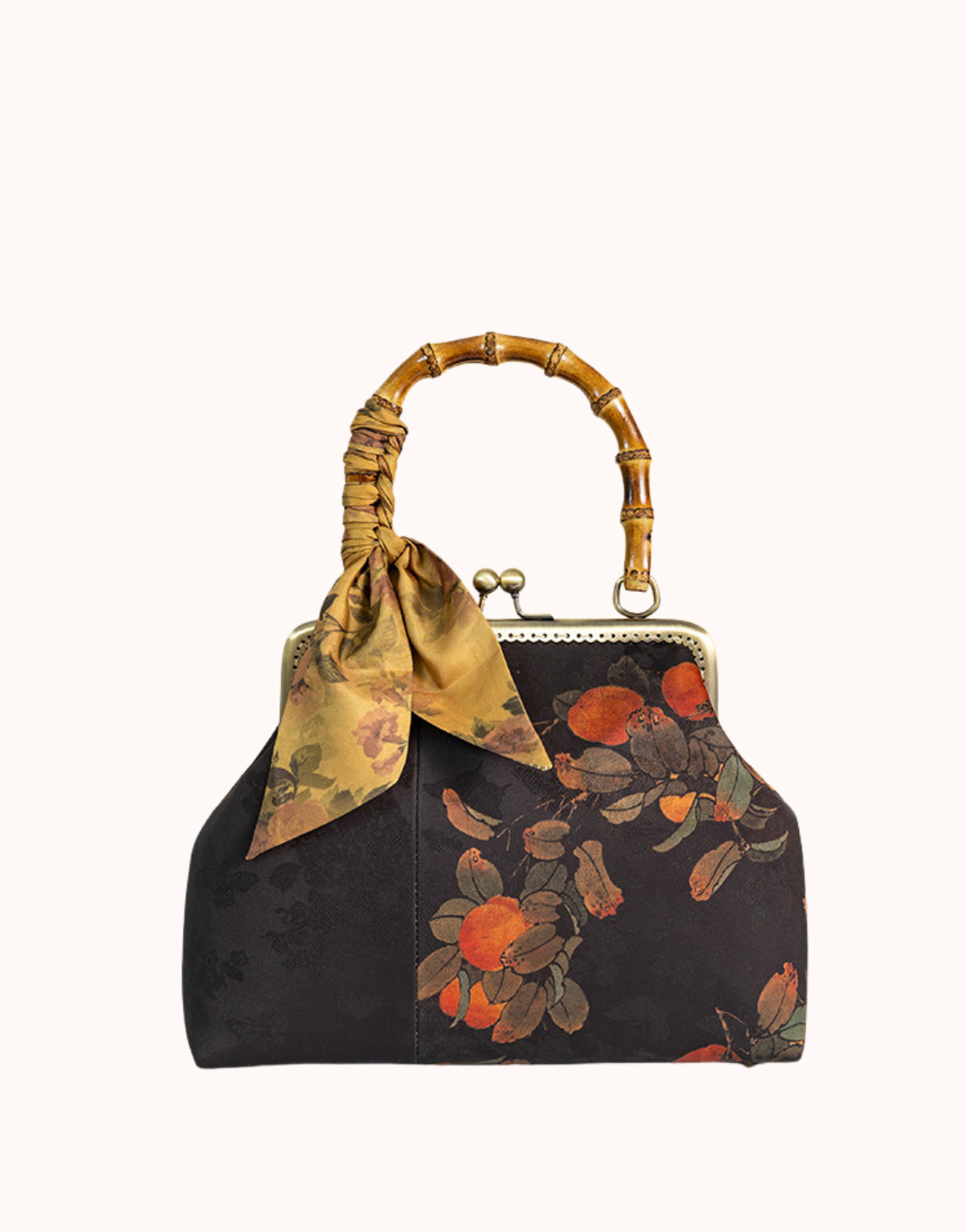 Borsa con manico superiore in jacquard Persimmon