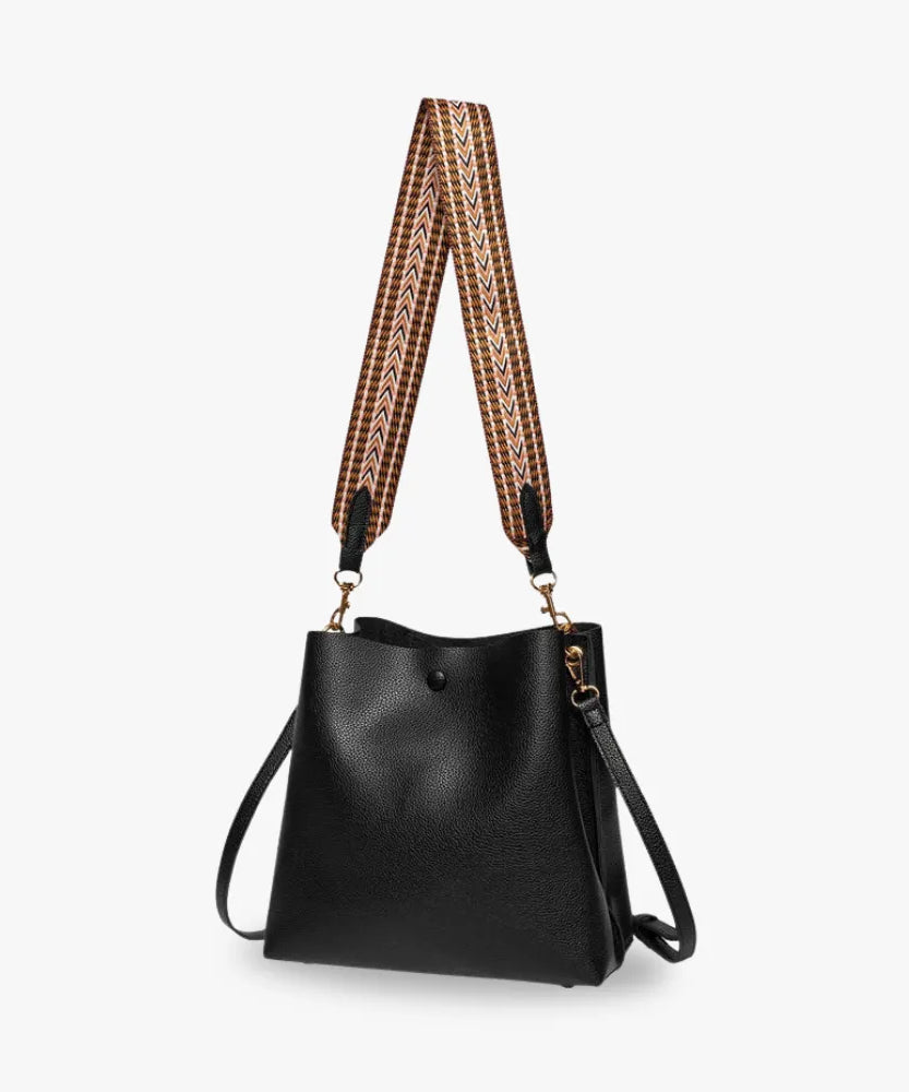 Léonore Vegan Leather Crossbody Bucket Bag