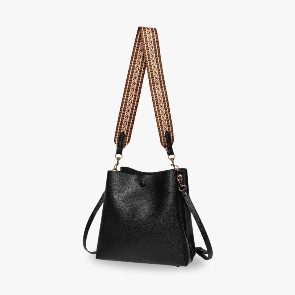Léonore Vegan Leather Crossbody Bucket Bag