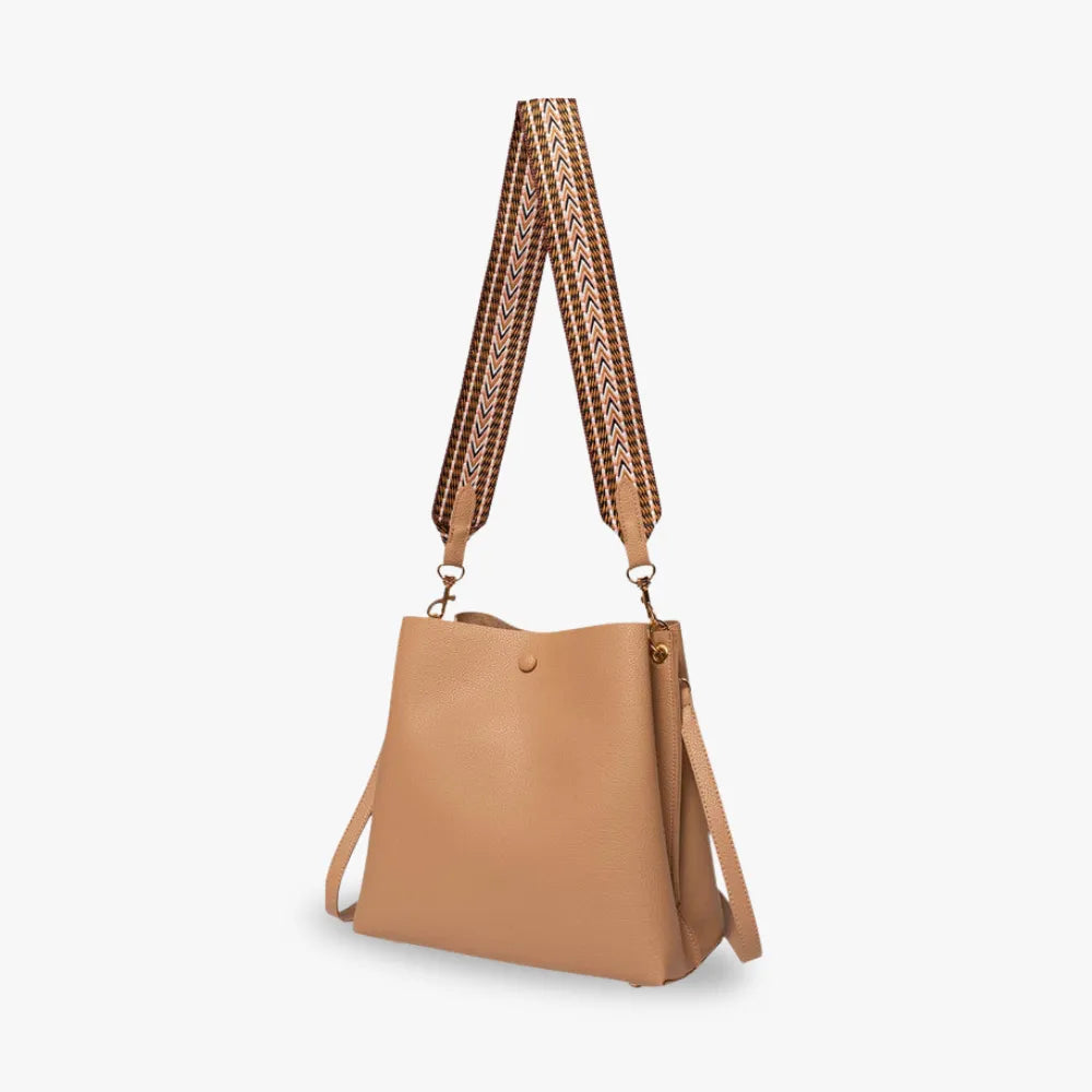 Léonore Vegan Leather Crossbody Bucket Bag