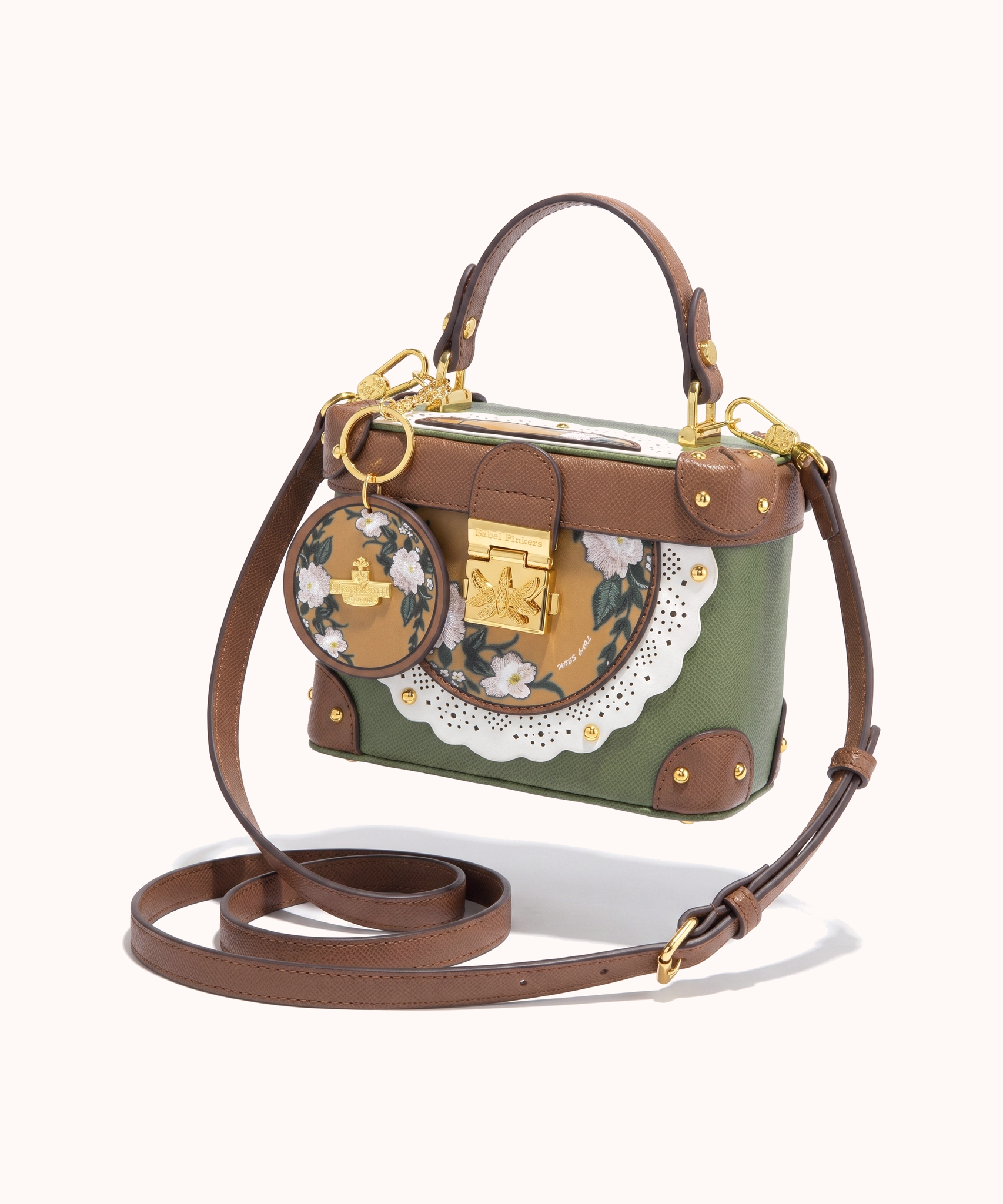 Bestickte Lacewing-Tasche mit kurzem Henkel