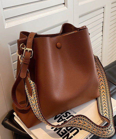 Léonore Vegan Leather Crossbody Bucket Bag