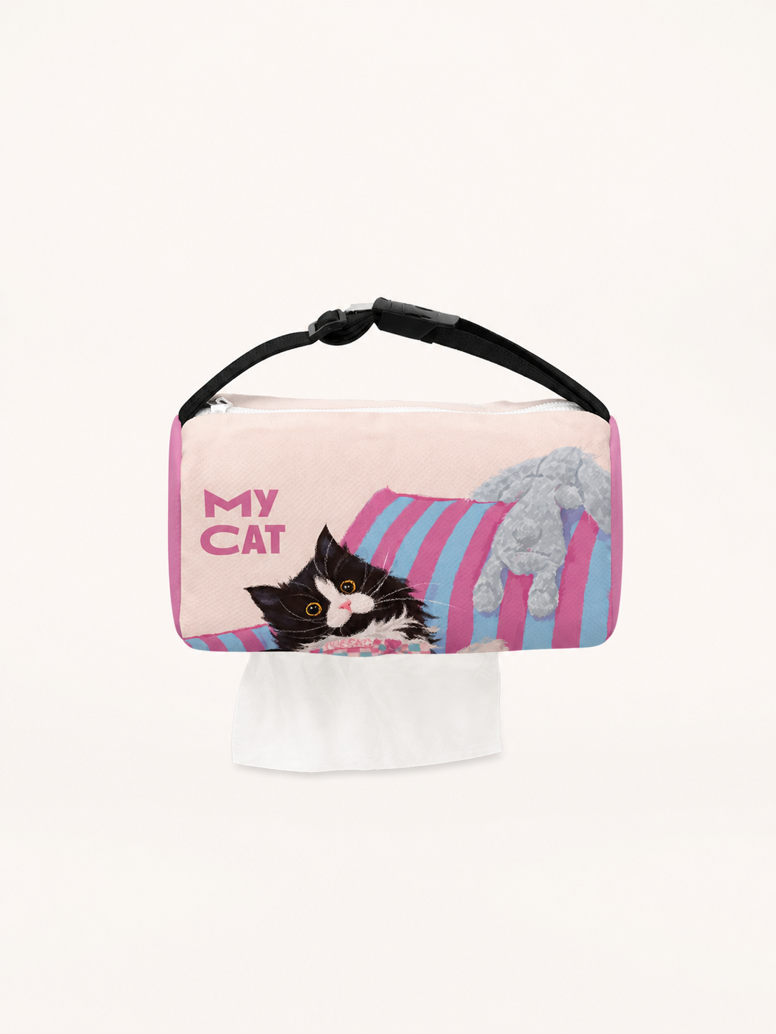 Cow Cat and Bunny Car Tissue Holder — front view
