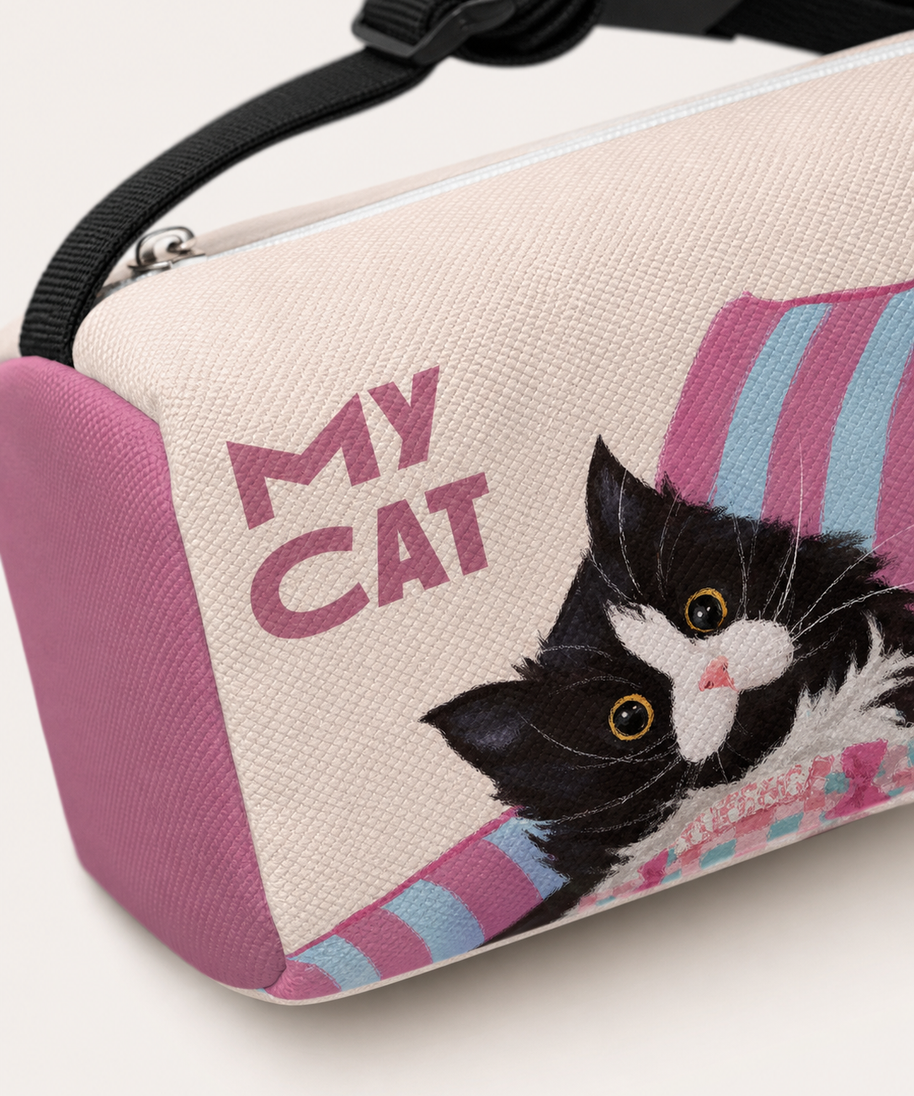 Cow Cat and Bunny Car Tissue Holder — artwork detail