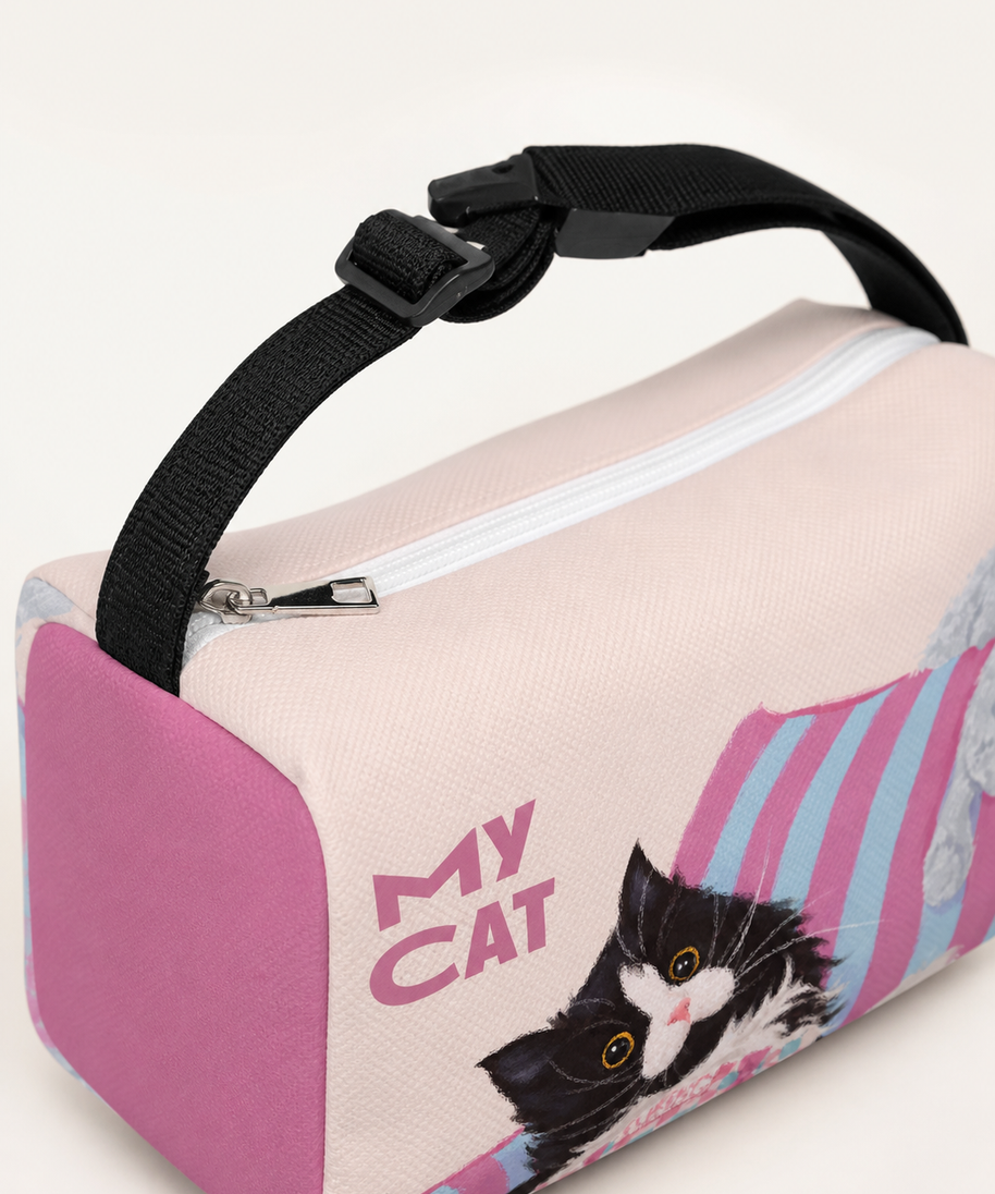 Cow Cat and Bunny Car Tissue Holder — mounting strap detail