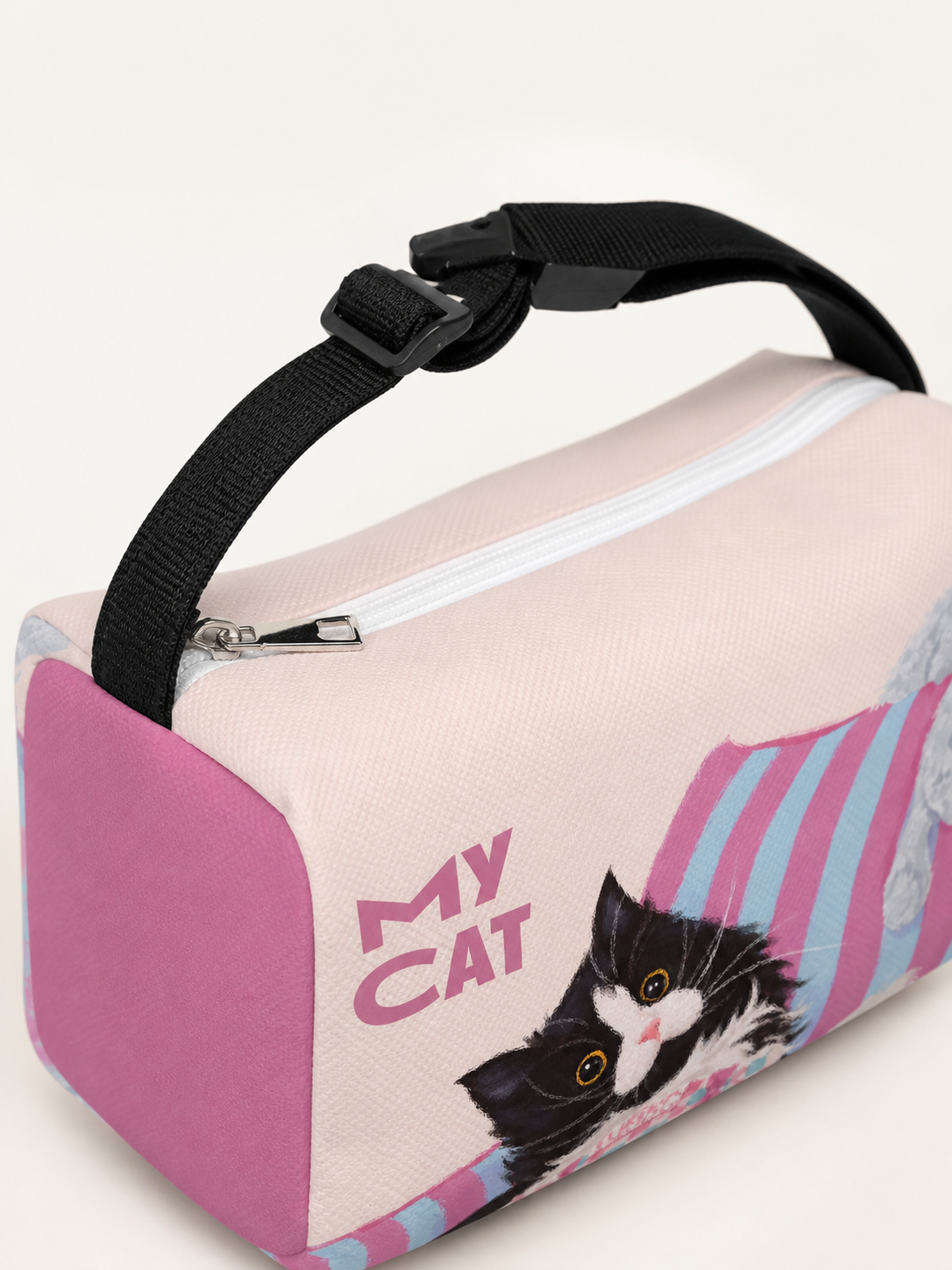 Cow Cat and Bunny Car Tissue Holder — mounting strap detail
