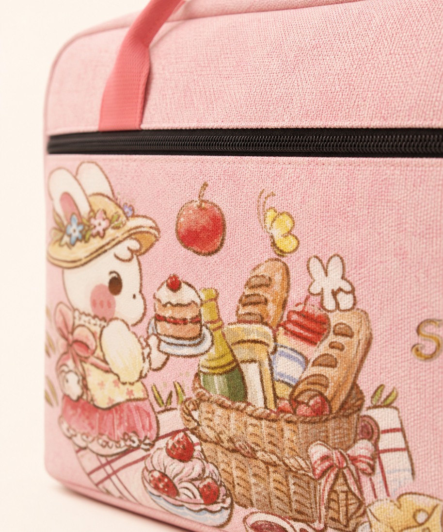 Cupcake Bunny Canvas Travel Bag — artwork detail
