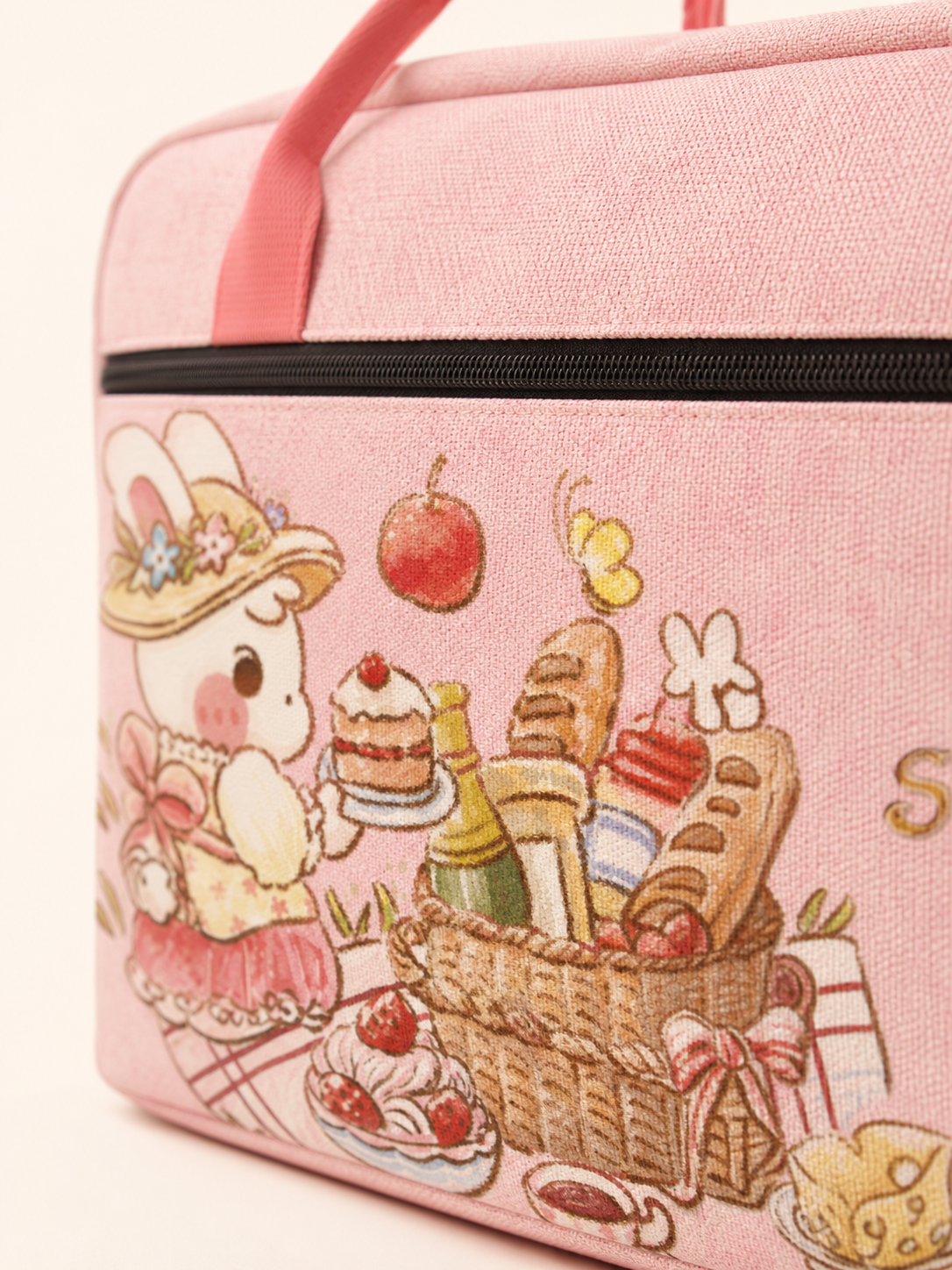 Cupcake Bunny Canvas Travel Bag — artwork detail