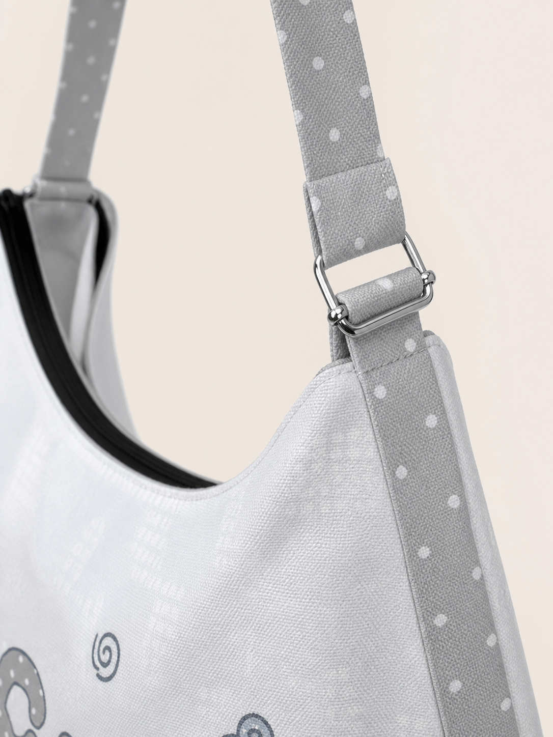 Dot Bunny Canvas Crossbody Bag — strap detail