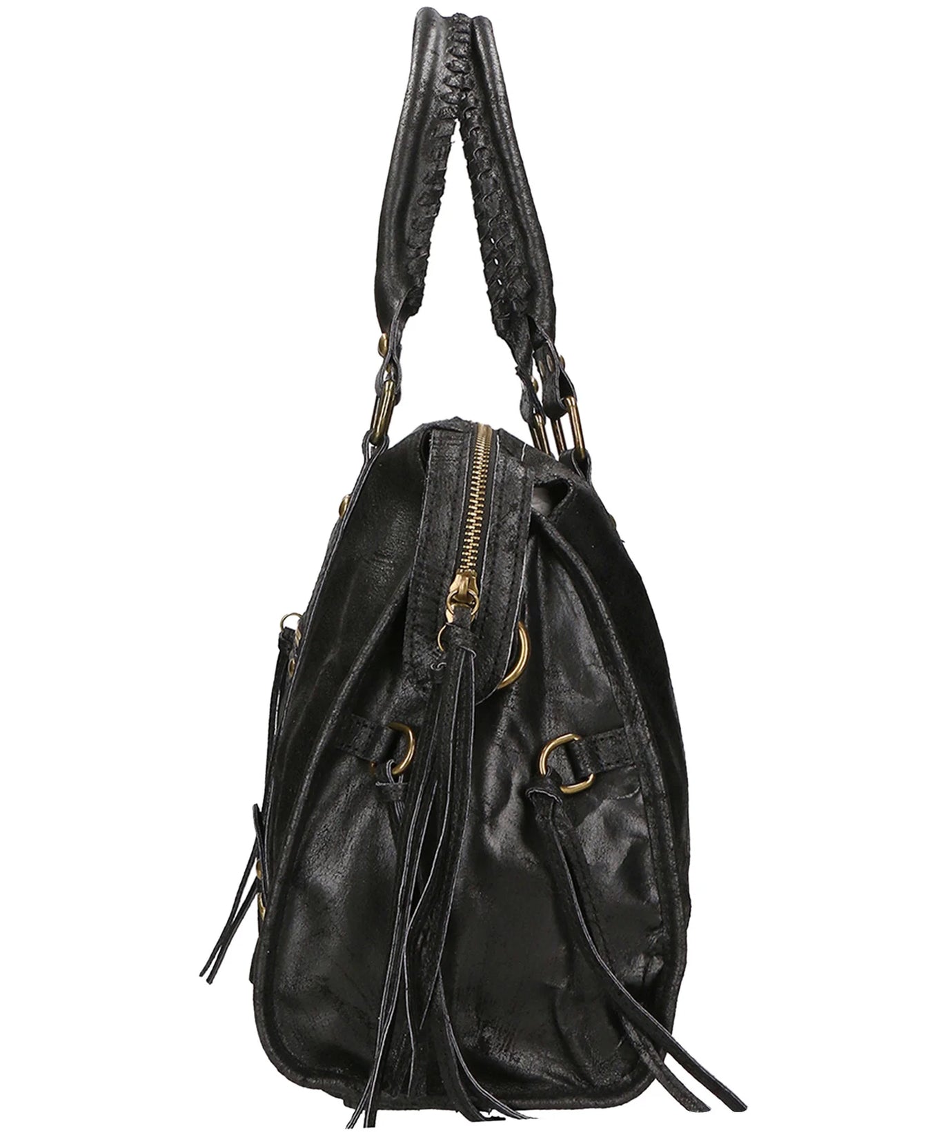 Throttle Studded Top-Handle Bag