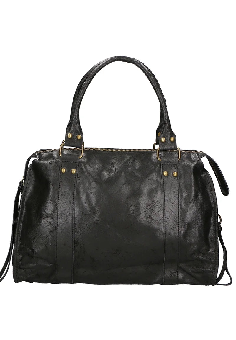 Henkelhandtasche mit Nieten in Throttle