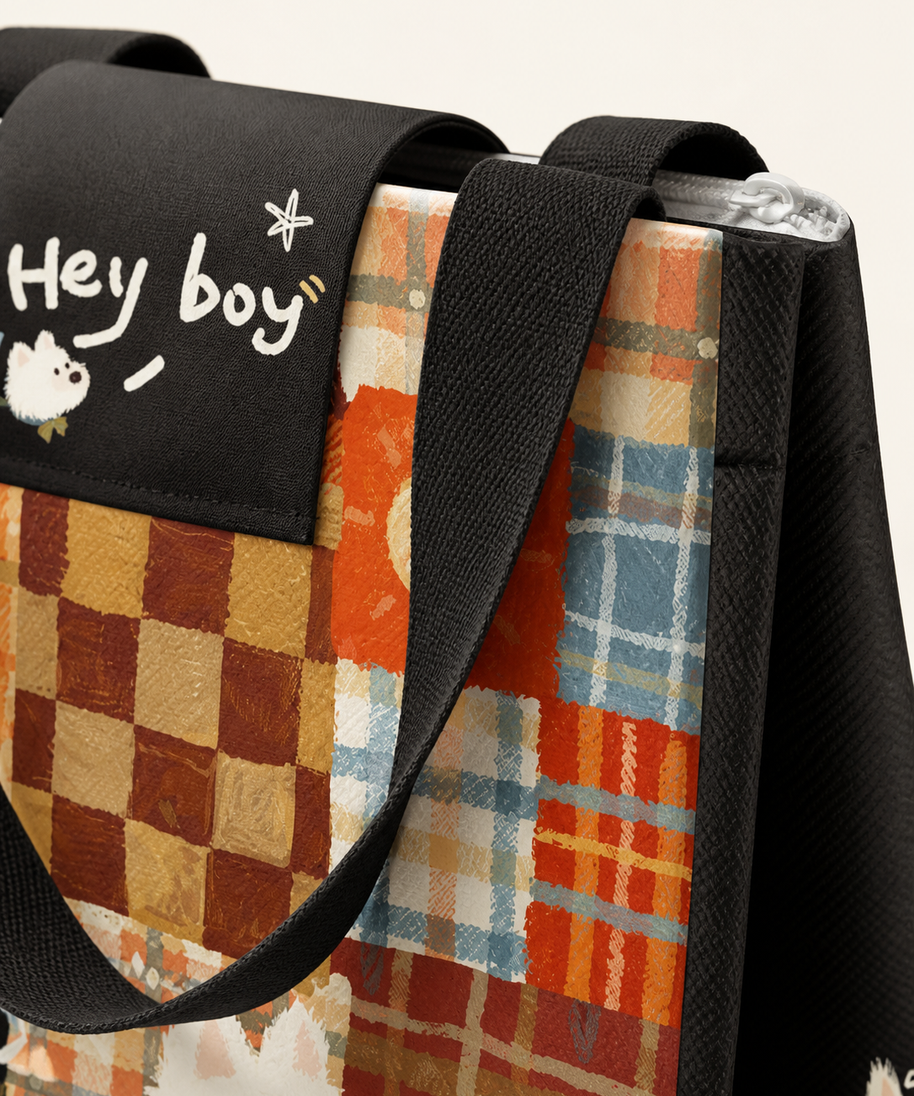 Explorer Puppy Insulated Lunch Bag — handle detail