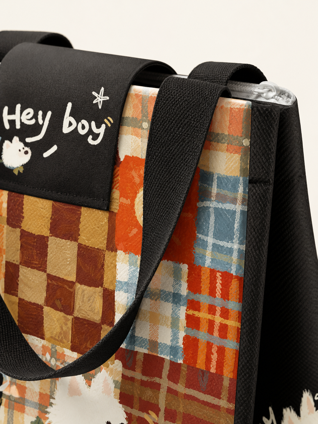 Explorer Puppy Insulated Lunch Bag — handle detail
