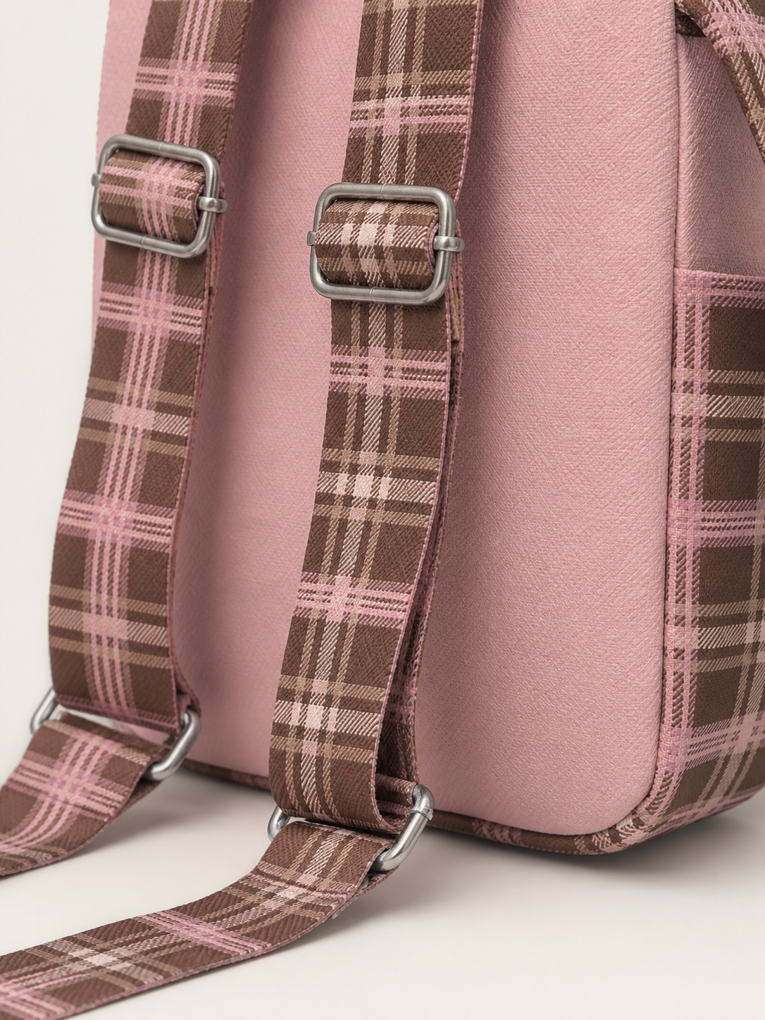 Feast Cat Canvas Backpack — strap and hardware detail