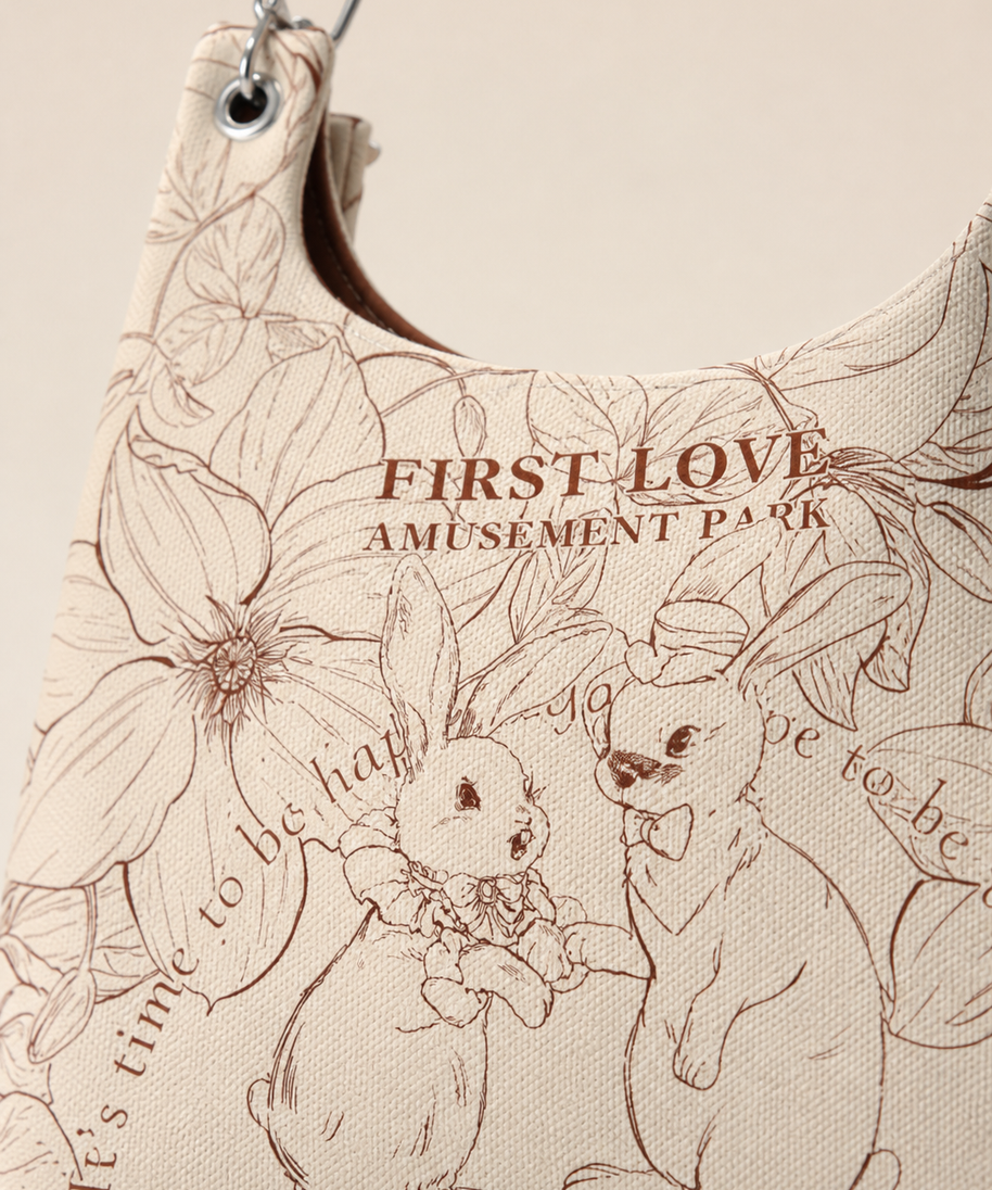 First Love Garden Canvas Shoulder Bag — artwork detail