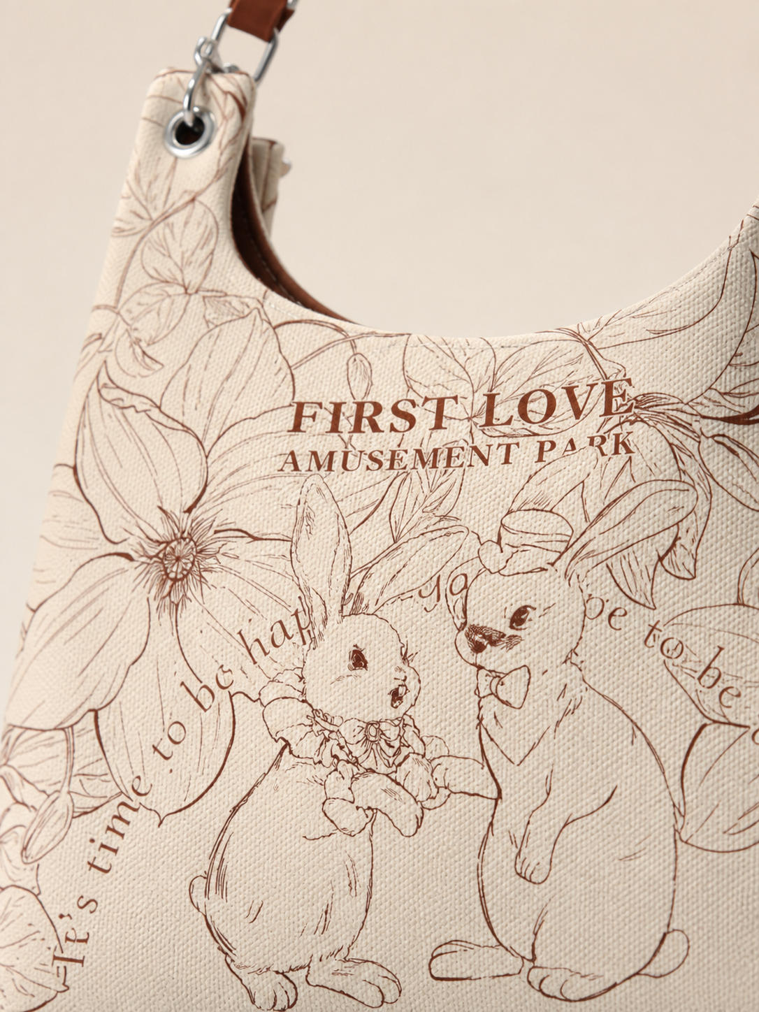 First Love Garden Canvas Shoulder Bag — artwork detail