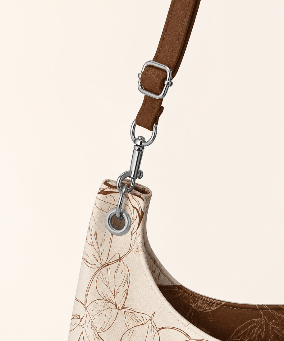 First Love Garden Canvas Shoulder Bag — hardware detail